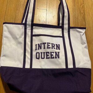 Intern Queen Dark Purple & White Medium sized Tote Bag/Purse *Brand NEW